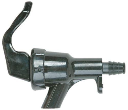 BLK PL SQUEEZE FAUCET W/1/4" BARB