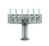 6 TAP BRUSHED SS[4"D]T-TOWER GLYCOL COOLED