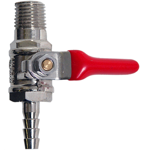 PLATED 1/4" NPT x 1/4" BARB SHUT-OFF