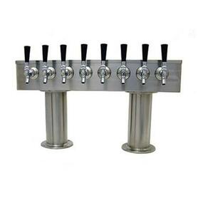 8 TAP BRUSHED SS 2P[4"D]T-TOWER GLYCOL COOLED