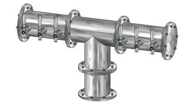 6 TAP BRUSHED SS 6" Dia. EAGLE "T" TOWER GLYCOL COOLED