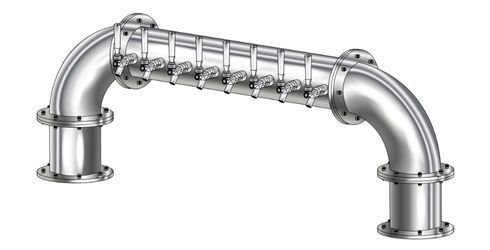 8 TAP POLISHED SS 6" Dia. GOLDEN GATE "U" TOWER CLD