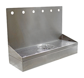 12H(4"OC)48" BRUSHED SS WALL MT SPRAY DRIP TRAY-17"H