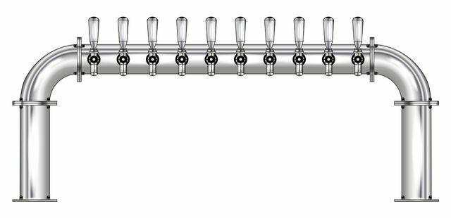 10 TAP 3" DIA. POLISHED SS BRIDGE TOWER AIR COOLED