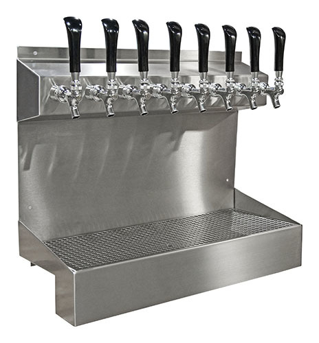 8 TAP BRUSHED SS 24" WALL MT. KRONOS GLYCOL COOLED