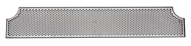 46" x 8"-2 x 6" DIA CUT-OUTS BRUSHED SS DRIP TRAY WITH DRAIN