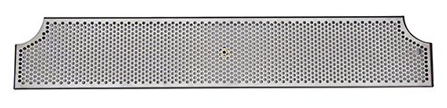 46" x 8"-2 x 6" DIA CUT-OUTS BRUSHED SS DRIP TRAY WITH DRAIN
