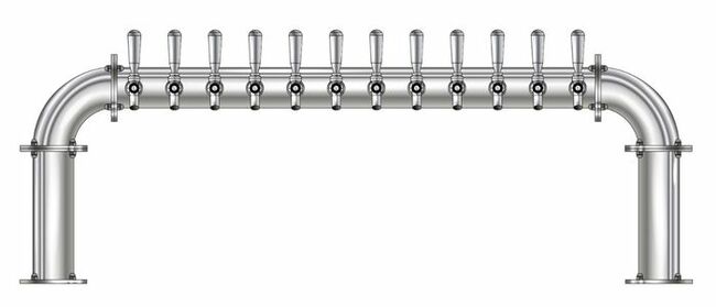 12 TAP 3" DIA. POLISHED SS BRIDGE TOWER GLYCOL COOLED