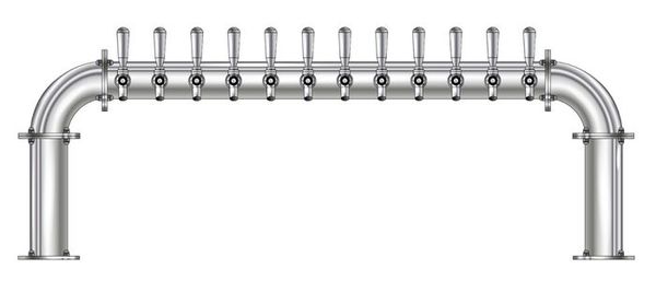 12 TAP 3" DIA. POLISHED SS BRIDGE TOWER GLYCOL COOLED