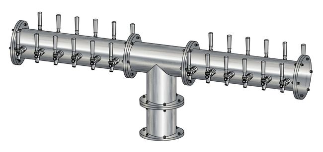24T BRUSHED SS 6" Dia.(12+12)DBL SERV. EAGLE "T" TOWER CLD