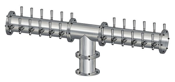 24T BRUSHED SS 6" Dia.(12+12)DBL SERV. EAGLE "T" TOWER CLD