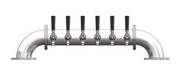 6 TAP 3" DIA. POLISHED SS LOW BRIDGE TOWER GLYCOL COOLED