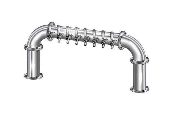 8 TAP(3"OC)POLISHED SS LIONS GATE "U" CH-MX CLD