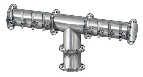 8 TAP BRUSHED SS 6" Dia. EAGLE "T" TOWER GLYCOL COOLED