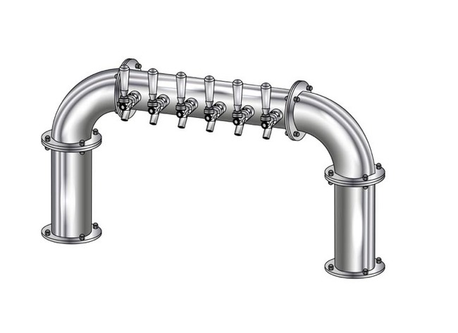 6 TAP(3"OC)POLISHED SS LIONS GATE "U" CH-MX CLD