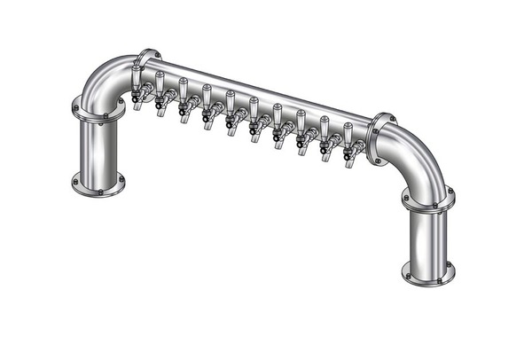 10 TAP(3"OC)POLISHED SS LIONS GATE "U" CH-MX CLD