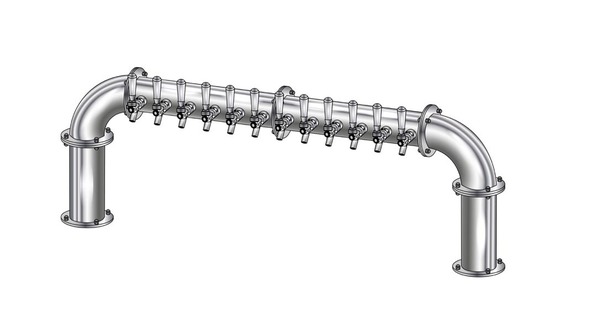 12 TAP(3"OC)POLISHED SS LIONS GATE "U" CH-MX CLD