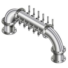 12 TAP POLISHED SS 6"Dia.(6+6)DBL SERV GOLDEN GATE TOWER CLD