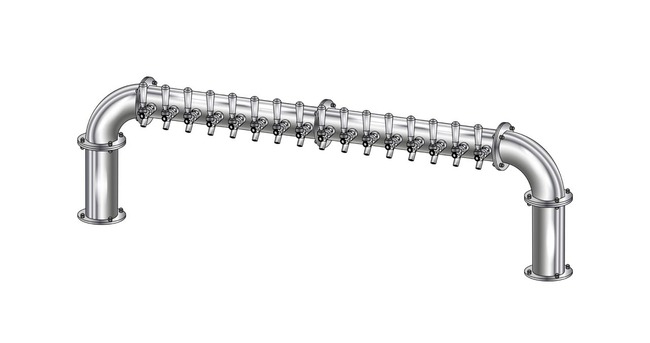 16 TAP(3"OC)POLISHED SS LIONS GATE "U" CH-MX CLD