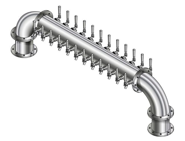 48 TAP POLISH SS 6"Dia(24+24)DBL SERV GOLDEN GATE TOWER CLD