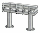 5 TAP BRUSHED SS[3"D]12"CTR DBL PED T-TOWER AIR COOLED