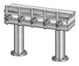 5 TAP BRUSHED SS[3"D]12"CTR DBL PED T-TOWER AIR COOLED