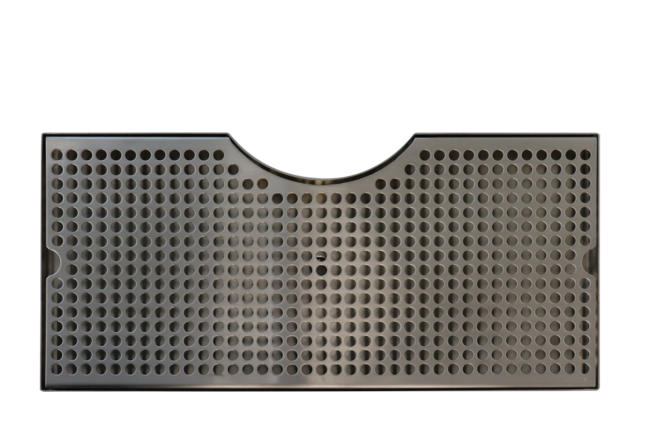 19-3/4" x 10"(8-1/4"c/o) BRUSHED SS DRIP TRAY WITH DRAIN