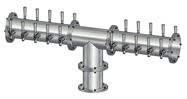 20T BRUSHED SS 6" Dia.(10+10)DBL SERV. EAGLE "T"TOWER CLD