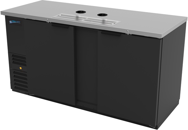 ASBER 68" BLACK 2 TAP 2-DOOR DIRECT DRAW