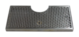 14" x 8"(6"c/o) BRUSHED SS DRIP TRAY WITH DRAIN