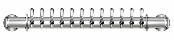 12 TAP POLISHED SS RAIL WALL MT TOWER CLD