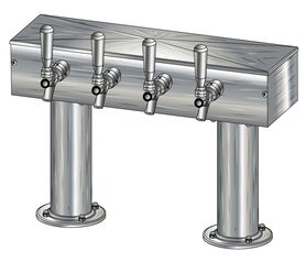 4 TAP BRUSHED SS[3"D]13"CTR DBL PED T-TOWER AIR COOLED