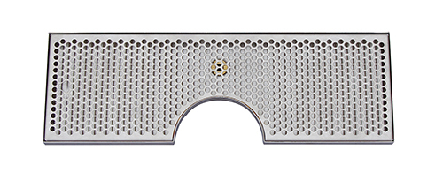 24" x 8" (6"c/o)BRUSHED SS DRIP TRAY WITH DRAIN