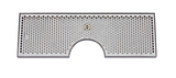 30" x 8"- 6" DIA CUT-OUT BRUSHED SS DRIP TRAY WITH DRAIN