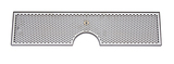 36" x 8"- 6" DIA CUT-OUT BRUSHED SS DRIP TRAY WITH DRAIN