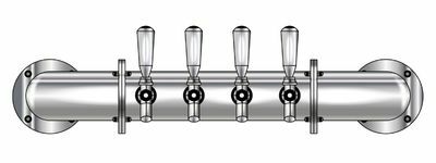 4 TAP POLISHED SS RAIL WM TOWER GLYCOL COOLED