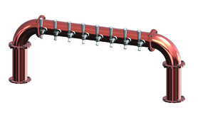 8 TAP(4"OC)CANDY COPPER LIONS GATE "U" GLYCOL COOLED