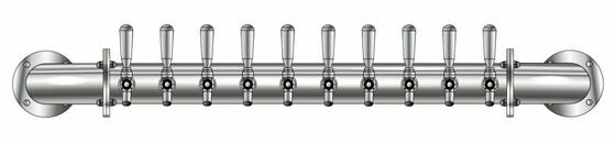 10 TAP POLISHED SS RAIL WALL MT TOWER AIR
