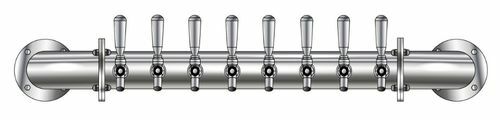 8 TAP POLISHED SS RAIL WALL MT TOWER AIR