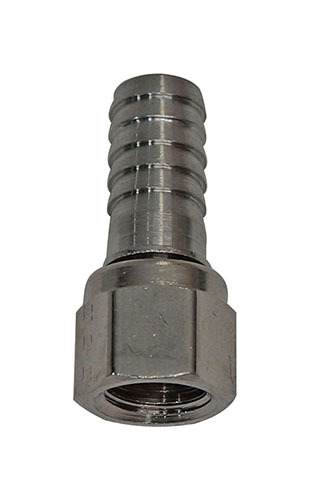 SS 1/4" SWIVEL NUT x 3/8" BARB