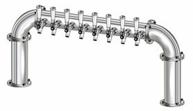 8 TAP 3" DIA. POLISHED SS BRIDGE TOWER GLYCOL COOLED