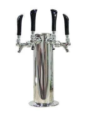 4 TAP POLISHED SS 4" DIA. COLUMN TOWER GLYCOL COOLED