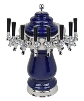 8T COBALT BLUE TWR W/CHROME RING CLD-NO TAPS