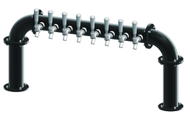 8 TAP(3"OC) MATTE BLACK/PVD BRIDGE TOWER GLYCOL COOLED