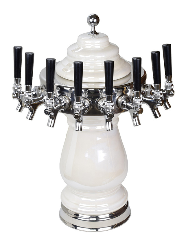 8T PEARL WHT TWR W/CHROME RING AIR-NO TAPS