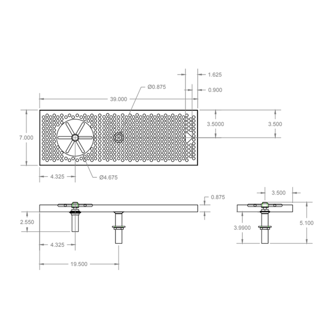 39" x 7" PVD/BSS SPRAY DRIP TRAY