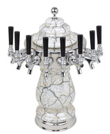 8T WHT MARBLE TWR W/CHROME RING AIR-NO TAPS