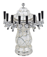 8T WHT MARBLE TWR W/CHROME RING AIR-NO TAPS