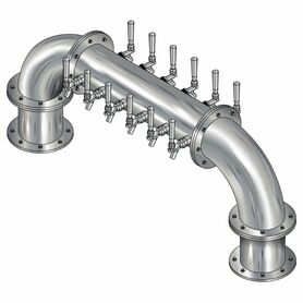 12 TAP BRUSHED SS 6" Dia.(6+6)DBL SERV GOLDEN GATE TOWER CLD