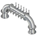 12 TAP BRUSHED SS 6" Dia.(6+6)DBL SERV GOLDEN GATE TOWER CLD